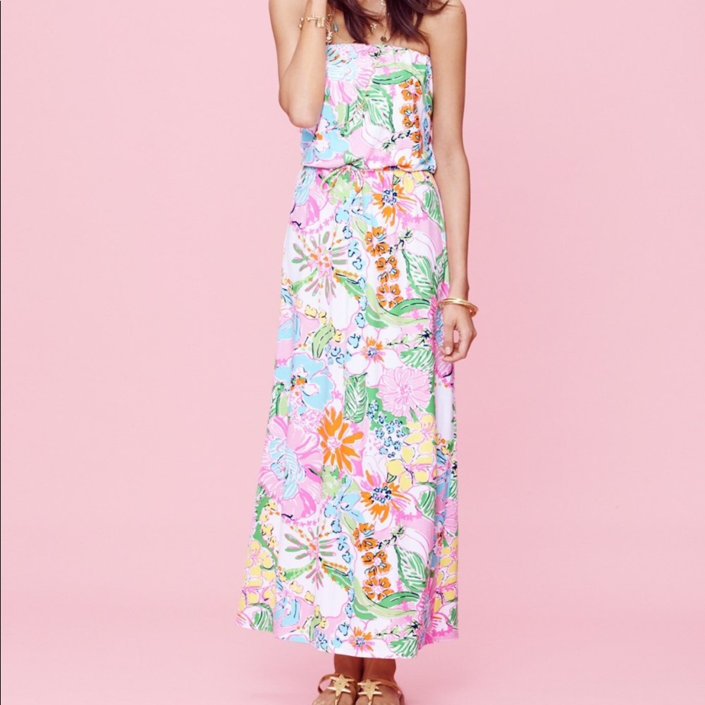 Lilly Pulitzer strapless long summer maxi